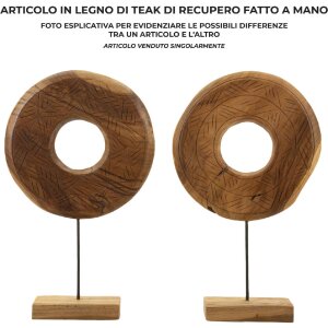 Mauro Ferretti Skulptur Dorat aus Teakholz 35x10x58 cm braun