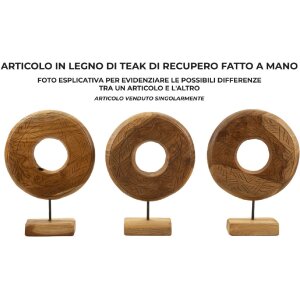 Mauro Ferretti Skulptur Dorat aus Teakholz 28x10x38 cm braun