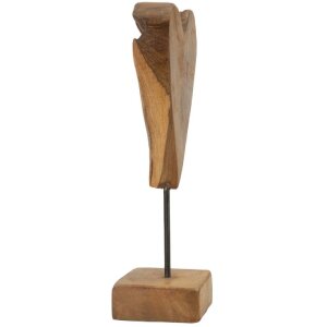Mauro Ferretti Skulptur Herz Teakholz 15x10x35 cm braun