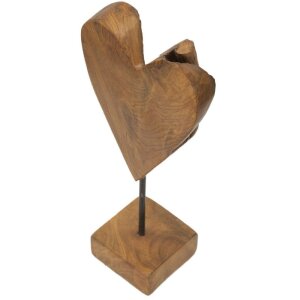 Mauro Ferretti Skulptur Herz Teakholz 15x10x35 cm braun