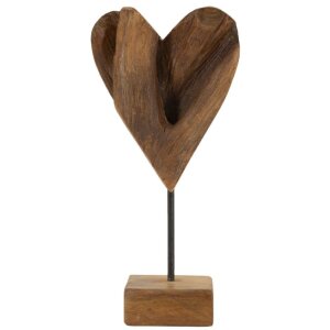 Mauro Ferretti Skulptur Herz Teakholz 15x10x35 cm braun