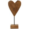 Mauro Ferretti Skulptur Herz Teakholz 15x10x35 cm braun