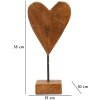 Mauro Ferretti Skulptur Herz Teakholz 15x10x35 cm braun