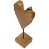 Mauro Ferretti Skulptur Herz Teakholz 15x10x35 cm braun