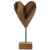 Mauro Ferretti Skulptur Herz Teakholz 15x10x35 cm braun