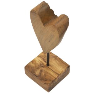 Mauro Ferretti Skulptur Herz Teakholz 10x10x25 cm braun