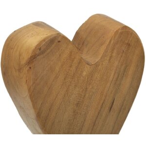 Mauro Ferretti Skulptur Herz Teakholz 10x10x25 cm braun