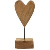 Mauro Ferretti Skulptur Herz Teakholz 10x10x25 cm braun