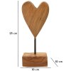 Mauro Ferretti Skulptur Herz Teakholz 10x10x25 cm braun