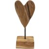 Mauro Ferretti Skulptur Herz Teakholz 10x10x25 cm braun