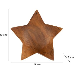 Mauro Ferretti Deko Stern Teakholz Ø19x5 cm braun