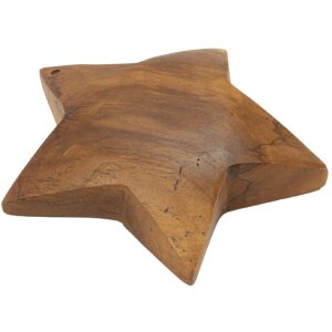 Mauro Ferretti Deko Stern Teakholz Ø19x5 cm braun