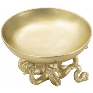 Mauro Ferretti Deko Schale Oktopus Polyresin Ø30x18 cm gold glänzend