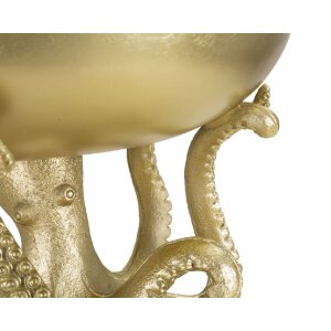 Mauro Ferretti Deko Schale Oktopus Polyresin Ø30x18 cm gold glänzend