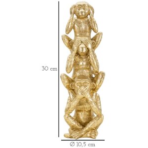 Декоративная фигурка Mauro Ferretti Башня с обезьянкой Ø10.5x30 см блестящее золото