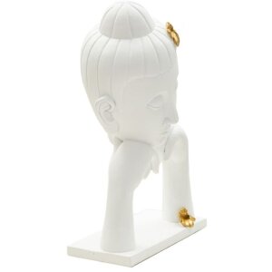Mauro Ferretti Büste Buddha 21,5x13x36 cm weiß...