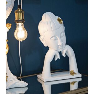 Mauro Ferretti Бюст Будды 21,5x13x36 см белое золото