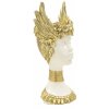 Mauro Ferretti Athena Statue mit Flügelkrone 17,5x17x38 weiß gold