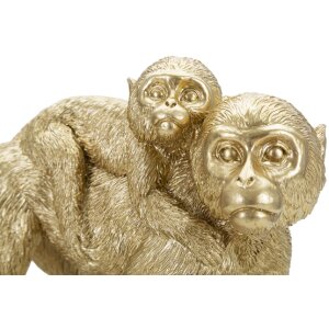 Mauro Ferretti Deko Affe mit Baby 29,5x11,5x18,5 gold