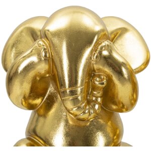 Mauro Ferretti Deko Elefanten Set 3er Nicht sehen hören sprechen 15,5x20,5 gold