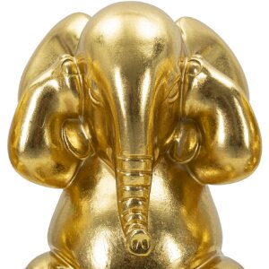 Mauro Ferretti Deko Elefanten Set 3er Nicht sehen hören sprechen 15,5x20,5 gold