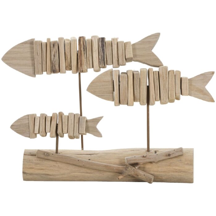 Mauro Ferretti Deko Skulptur Fische 37x10x24 natur