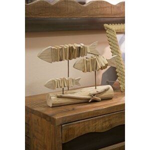 Mauro Ferretti Deko Skulptur Fische 37x10x24 natur
