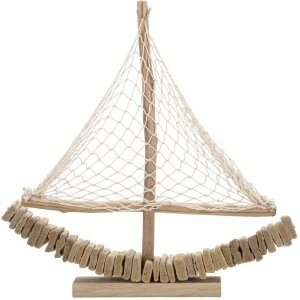Mauro Ferretti Deko Segelboot 45x7x45 natur
