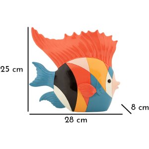 Mauro Ferretti Skulptur Fisch Rubic 28x8x25 cm mehrfarbig