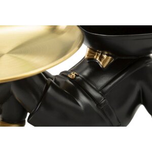 Mauro Ferretti Декоративная фигурка собаки Дружок с подносом 27x17x18,5 см черное золото