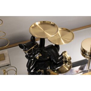 Mauro Ferretti Декоративная фигурка собаки Ровер с подносом 23,5x13x18,5 см черное золото