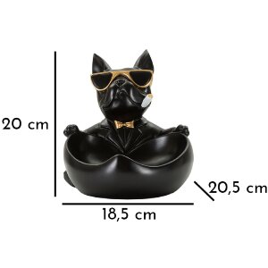 Mauro Ferretti Dekofigur Hund Ball mit Schale 18,5x20,5x20 cm schwarz gold