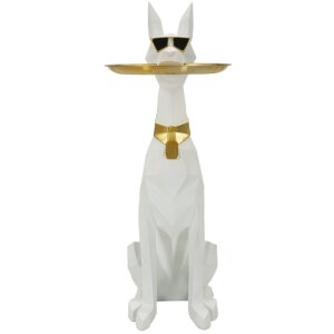 Mauro Ferretti Dekoskulptur Hund Ory mit Tablett 27x51x74...