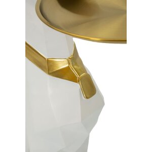 Mauro Ferretti декоративная скульптура собака Ори с подносом 27x51x74 см белое золото