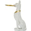 Mauro Ferretti декоративная скульптура собака Ори с подносом 27x51x74 см белое золото