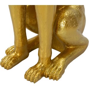 Mauro Ferretti Dekoskulptur Hund Pit mit Tablett 30x64x91 cm gold