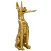 Mauro Ferretti Dekoskulptur Hund Pit mit Tablett 30x64x91 cm gold