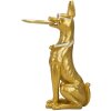 Mauro Ferretti Dekoskulptur Hund Pit mit Tablett 30x64x91 cm gold