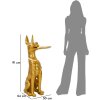 Mauro Ferretti Dekoskulptur Hund Pit mit Tablett 30x64x91 cm gold