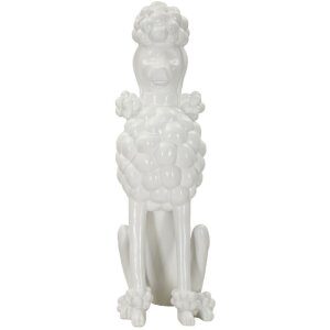 Mauro Ferretti Dekoskulptur Pudel sitzend 20x26x61 cm weiß