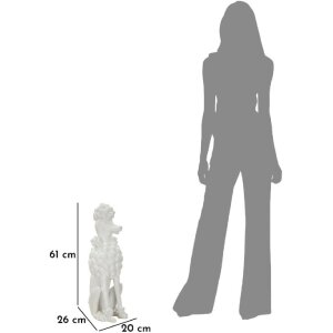 Mauro Ferretti Dekoskulptur Pudel sitzend 20x26x61 cm weiß