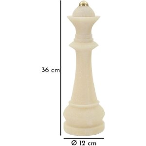 Mauro Ferretti Dekofigur Schachdame Quarzy Ø12x36 cm weiß gold