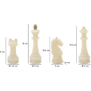 Mauro Ferretti Schachfiguren Set Quarzy 8-teilig weiß gold