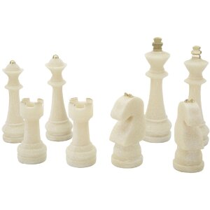 Mauro Ferretti Schachfiguren Set Quarzy 8-teilig weiß gold