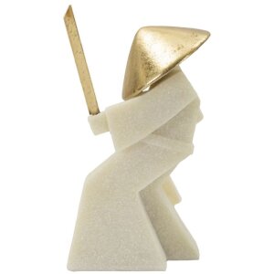 Декоративная фигурка Mauro Ferretti Самурай Току Кварци 14x9x24,5 см белое золото