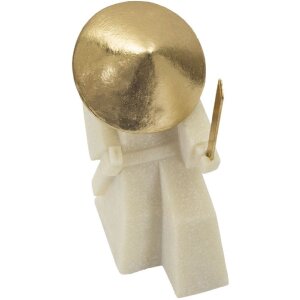 Декоративная фигурка Mauro Ferretti Самурай Току Кварци 14x9x24,5 см белое золото