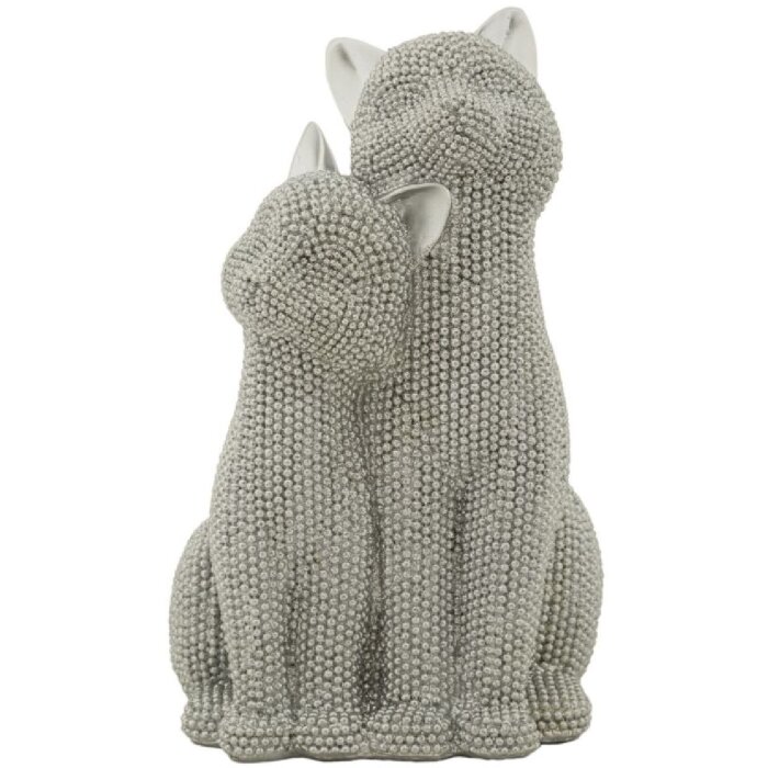 Mauro Ferretti Dekofigur Katzenpaar Sparky 13x10x21 cm silber