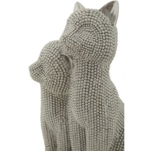 Mauro Ferretti Dekofigur Katzenpaar Sparky 13x10x21 cm silber