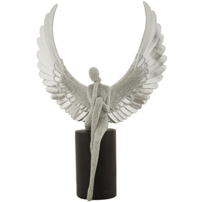 Mauro Ferretti Dekofigur Engel Sparky 24x8x34 cm silber schwarz