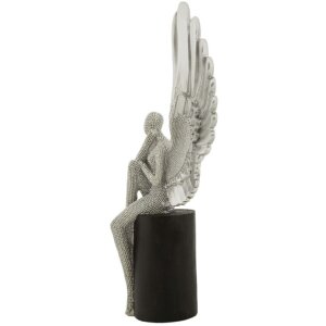 Mauro Ferretti Dekofigur Engel Sparky 24x8x34 cm silber schwarz